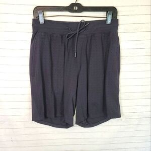 LULULEMON BLACK PREFORATED MESH SHORTS, SZ MEDIUM